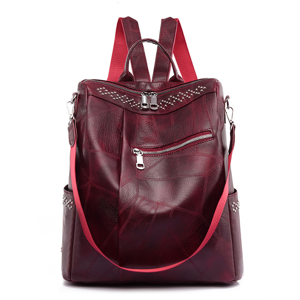 Vintage Studded Utility Shoulder Bag Backpack