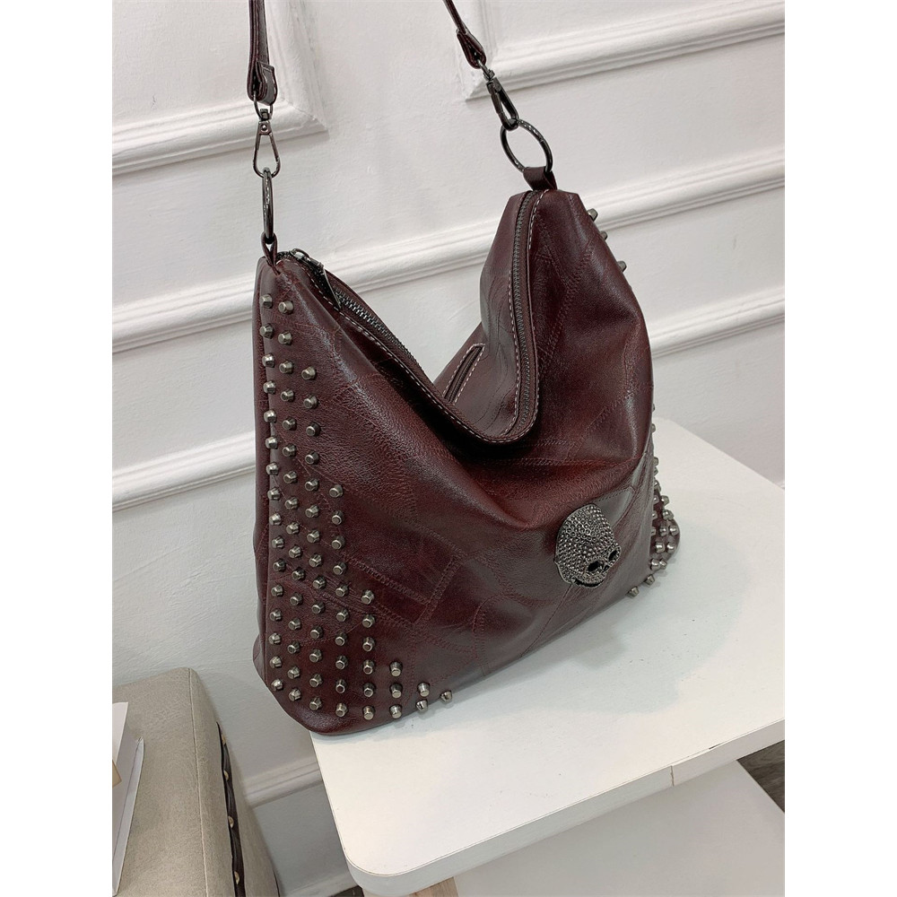 Vintage Stylish Skull Studded Utility Tote Bag