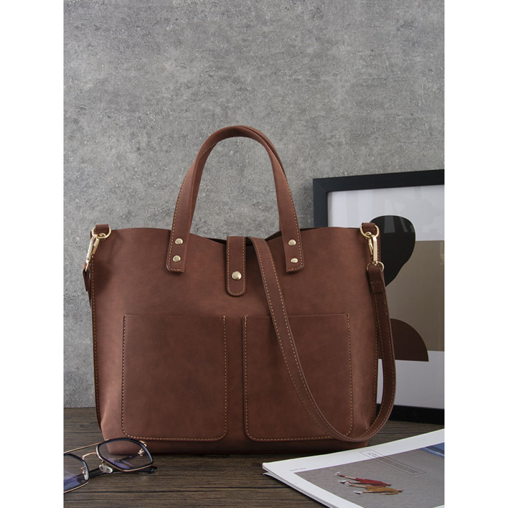 Vintage Tote Bag With Wooden Handles