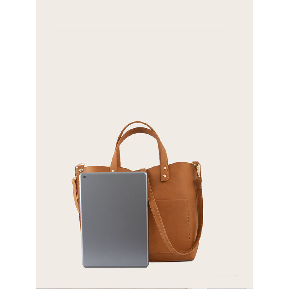 Vintage Tote Bag With Wooden Handles