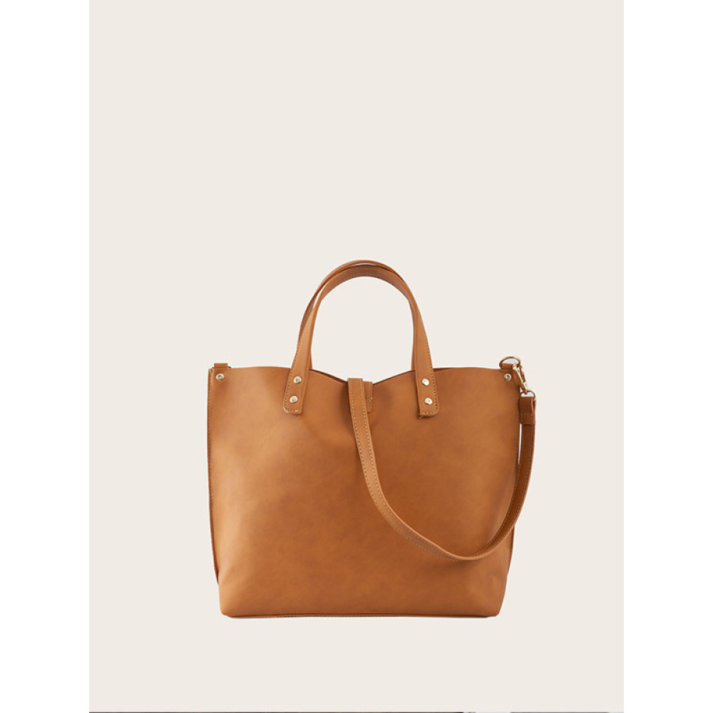 Vintage Tote Bag With Wooden Handles