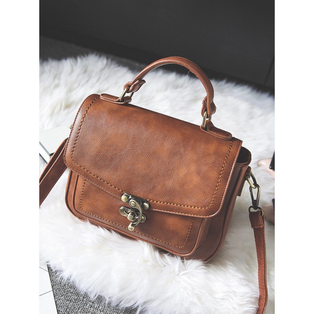 Vintage Unique Buckle Crossbody Bag