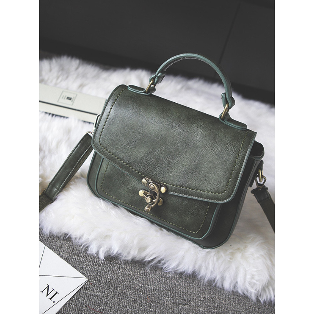 Vintage Unique Buckle Crossbody Bag