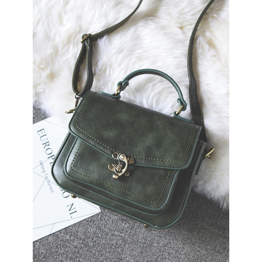 Vintage Unique Buckle Crossbody Bag