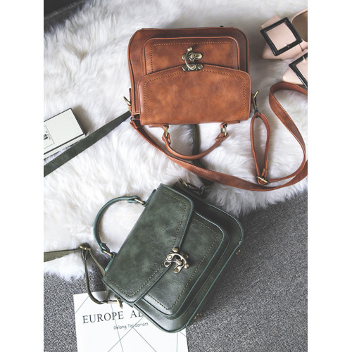 Vintage Unique Buckle Crossbody Bag