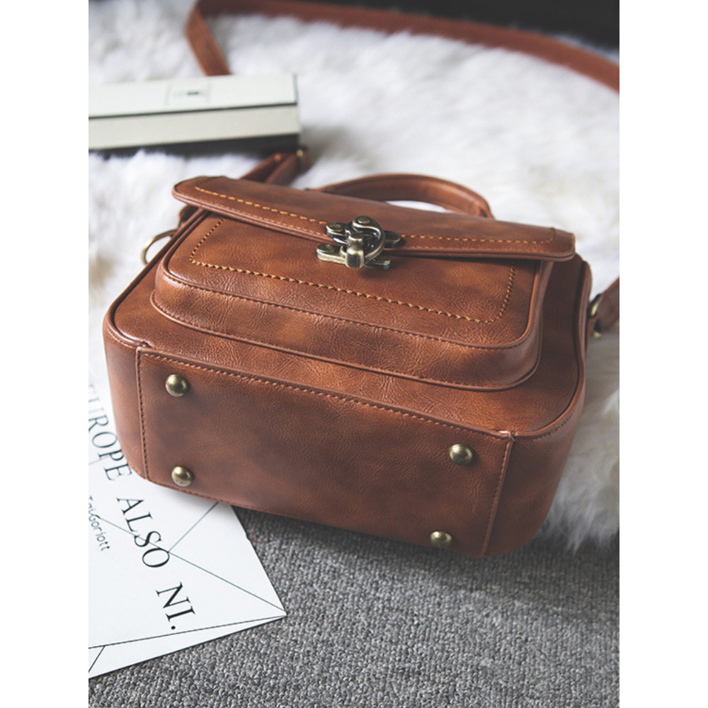 Vintage Unique Buckle Crossbody Bag