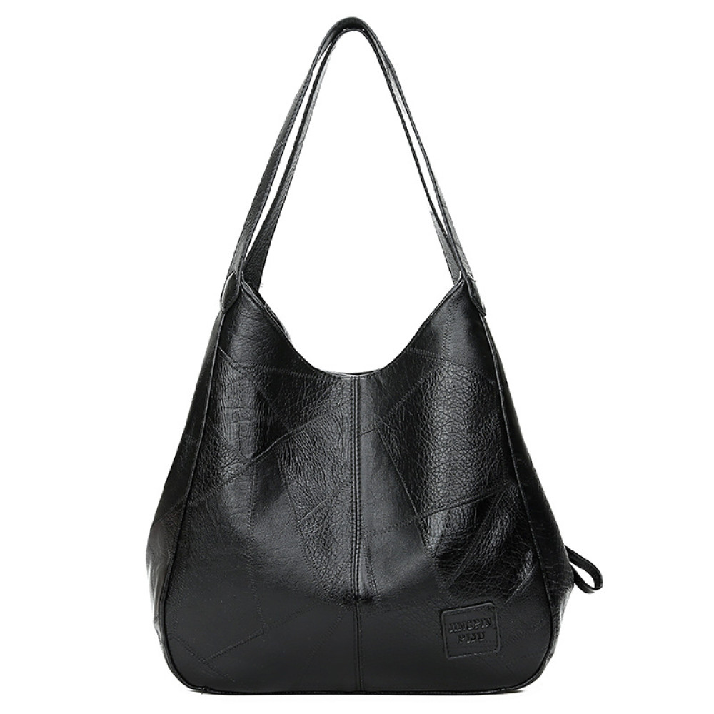 Vintage Washed Soft Leather Utility Shoulder Bag