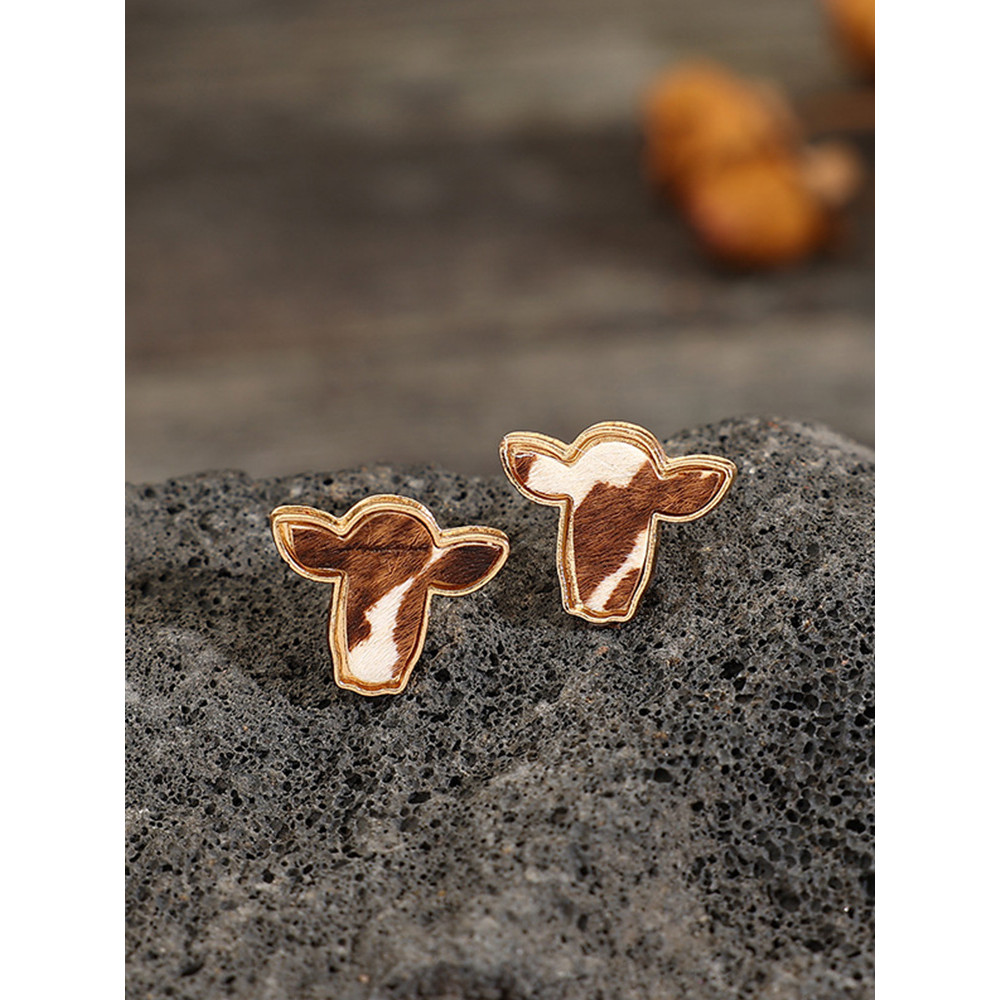 Vintage Western Cow Head Earrings