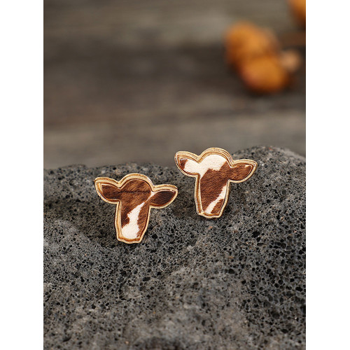 Vintage Western Cow Head Earrings