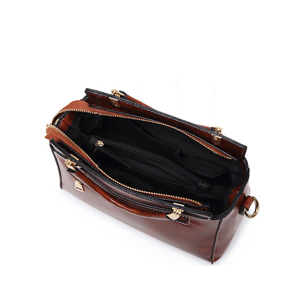 Vintage Zip Up Patch Utility Crossbody Bag