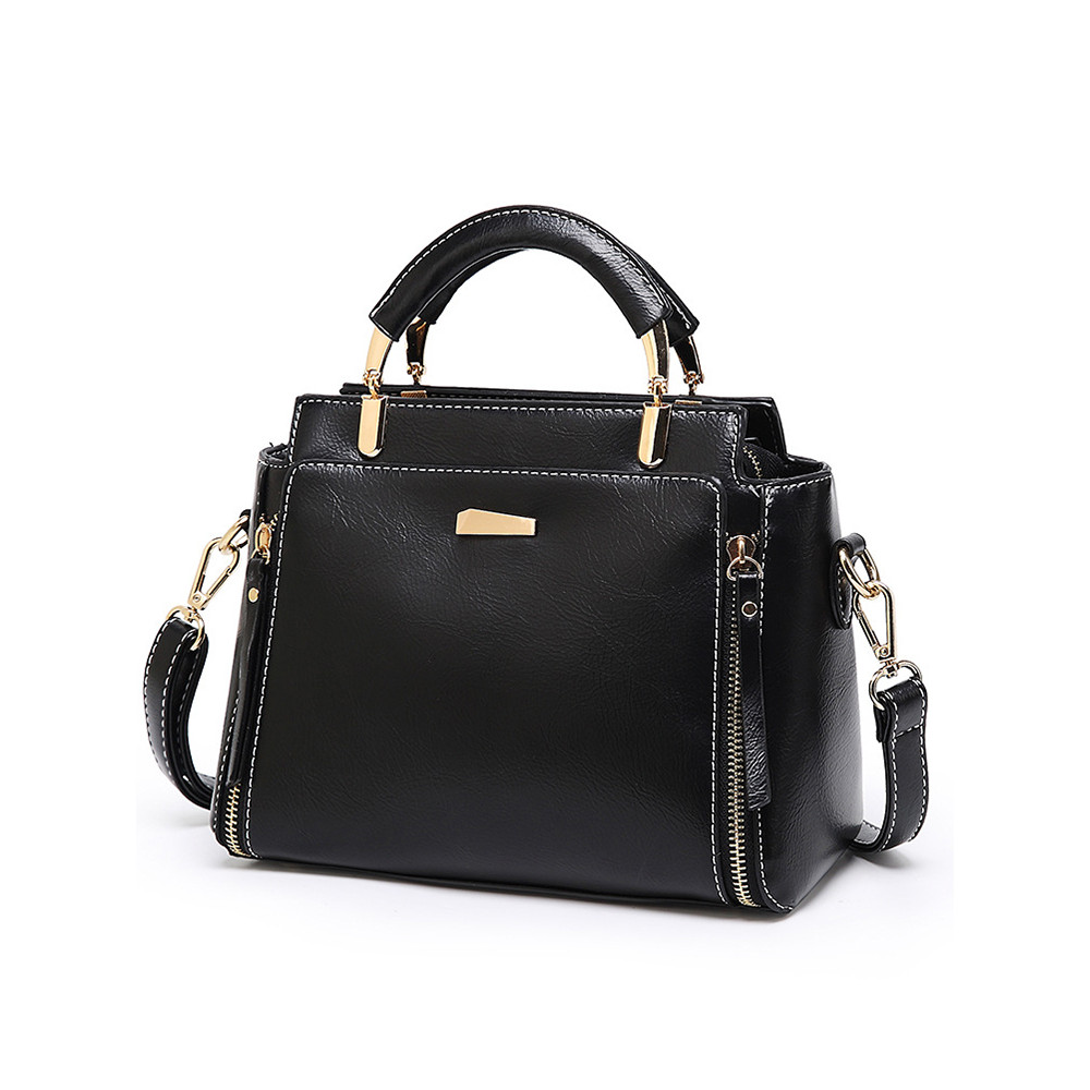 Vintage Zip Up Patch Utility Crossbody Bag
