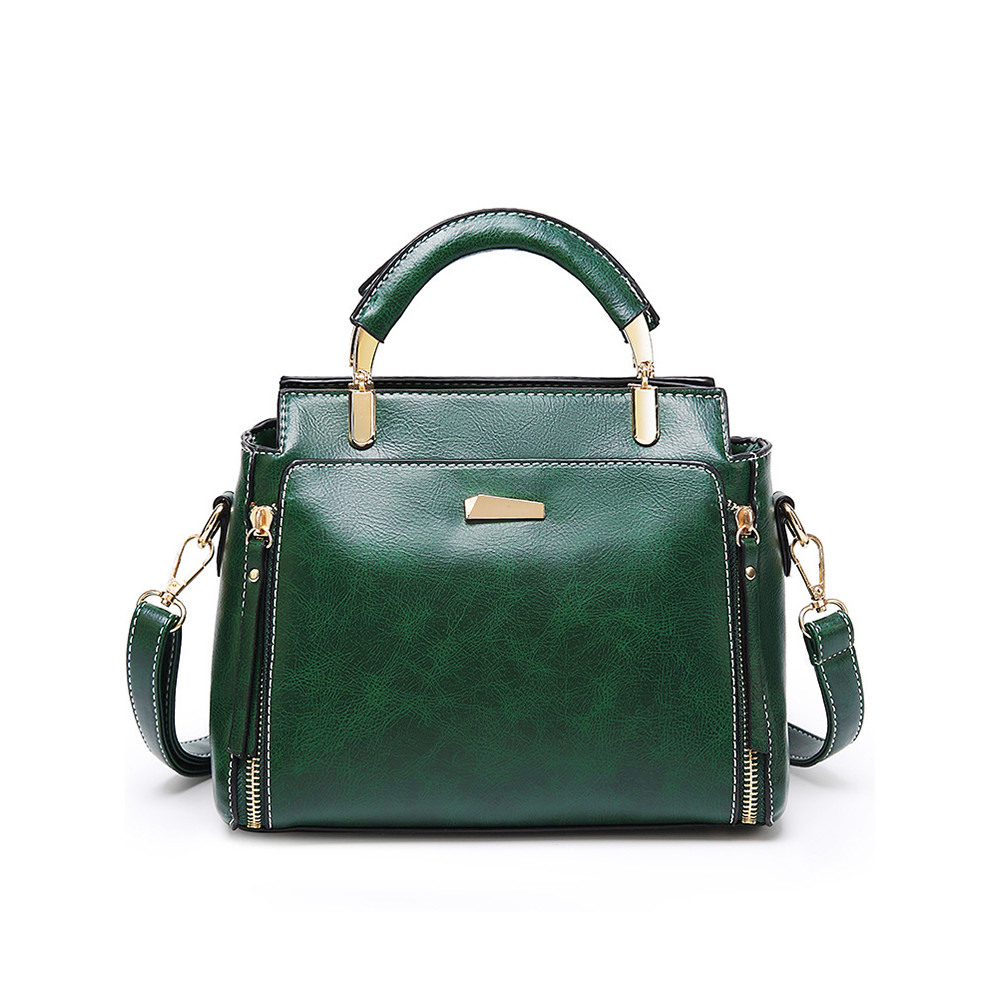 Vintage Zip Up Patch Utility Crossbody Bag
