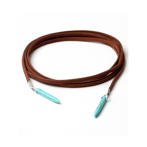 Western Turquoise Pendant Leather Necklace