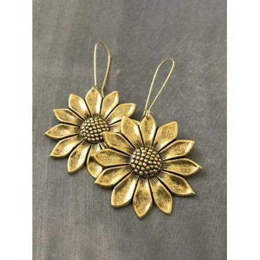 Western Vintage 3D Sunflower Earrings