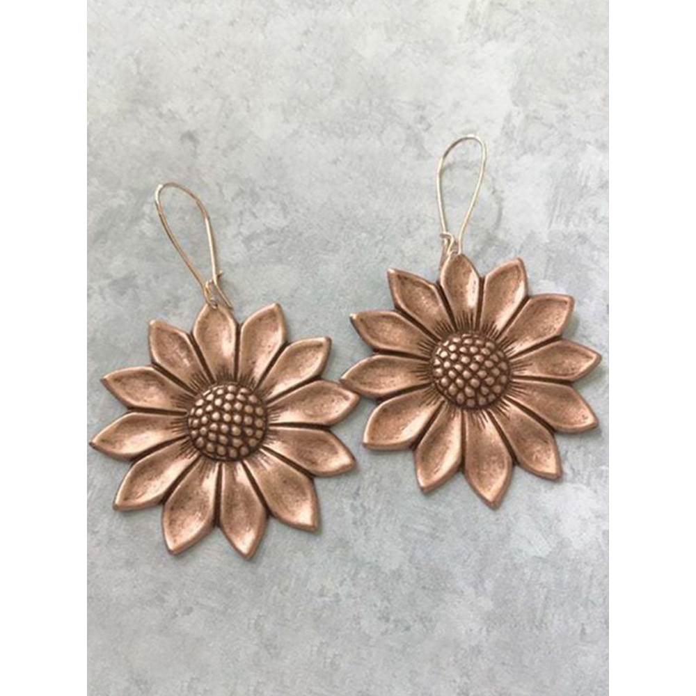 Western Vintage 3D Sunflower Earrings