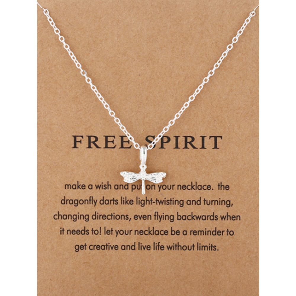 Wish Card Dragon Fly Necklace