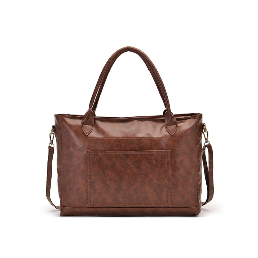 trVintage Handbag Oil Wax Leather Large-Capacity Luggage Bag