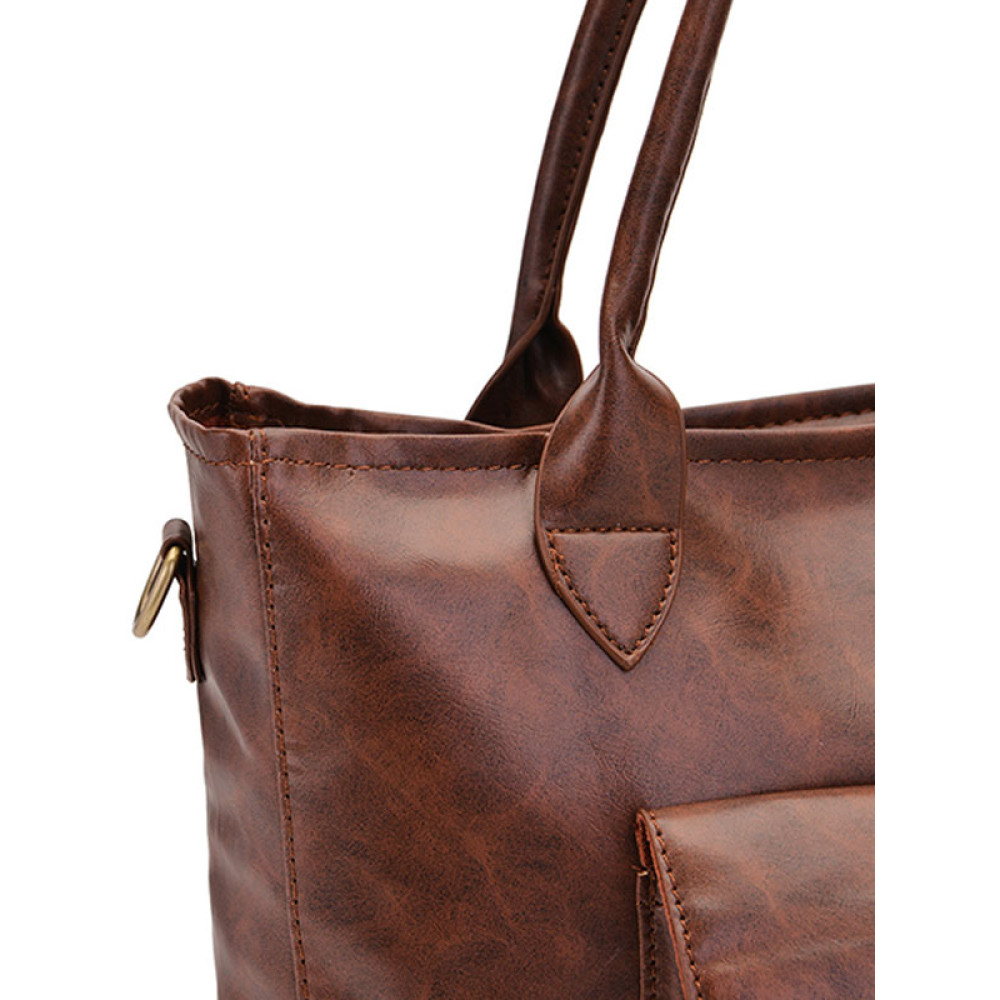 trVintage Handbag Oil Wax Leather Large-Capacity Luggage Bag