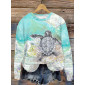 A Lively And Colorful Turtle Print Sweatshirt