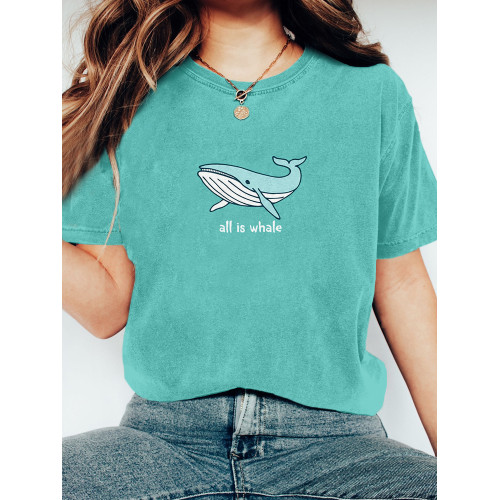 All in Whale Graphic Vintage Cozy T Shirt