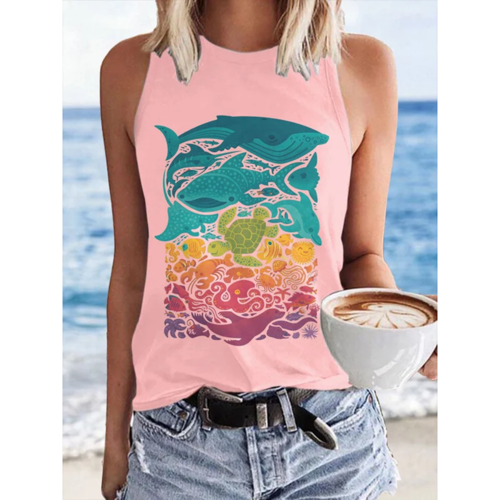 Aquatic Spectrum Print Classic Vest