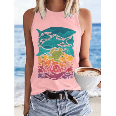 Aquatic Spectrum Print Classic Vest