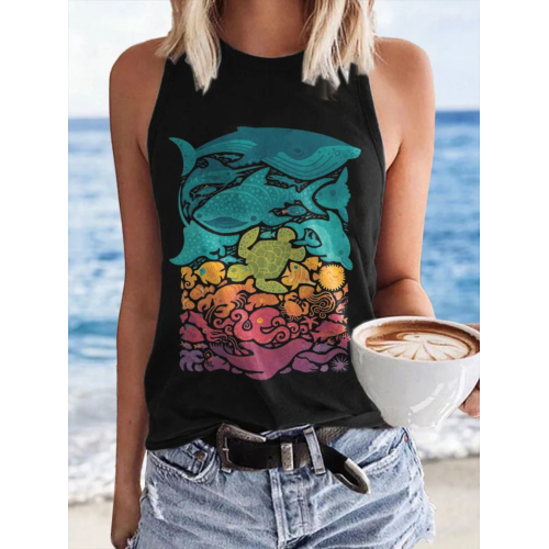 Aquatic Spectrum Print Classic Vest