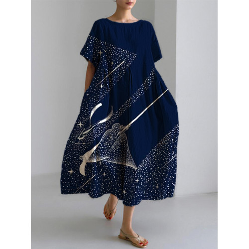 Art Galaxy Manta Linen Blend Maxi Dress