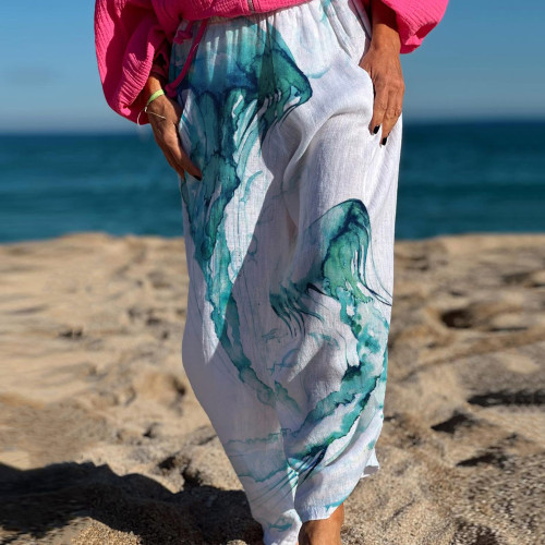 Casual Jellyfish Art Pattern Women'S Casual Pants