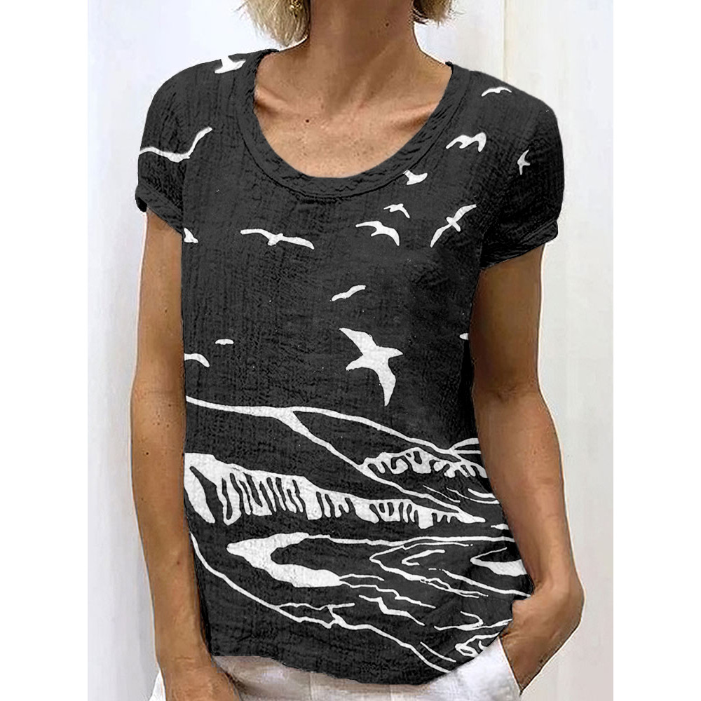 Coastal Lino Art Linen Blend Cozy Shirt