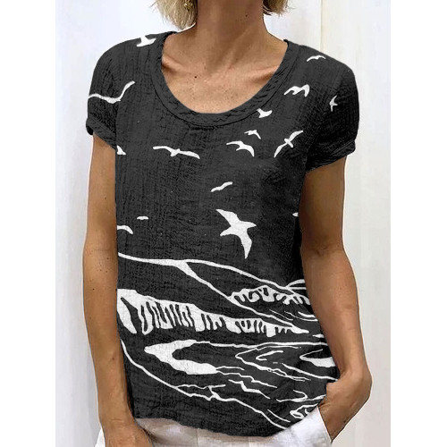 Coastal Lino Art Linen Blend Cozy Shirt