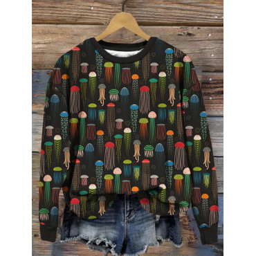 Colorful Jellyfish Art Graphic Comfy Sweatshirt