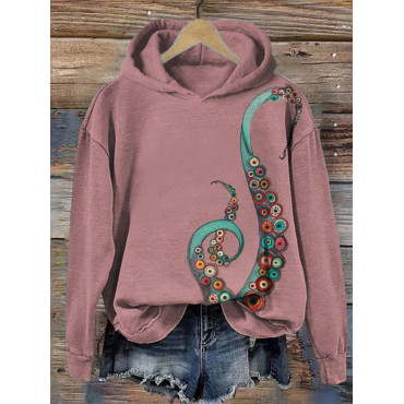 Colorful Octopus Art Cozy Hoodie