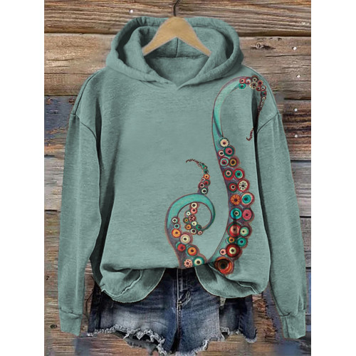Colorful Octopus Art Cozy Hoodie