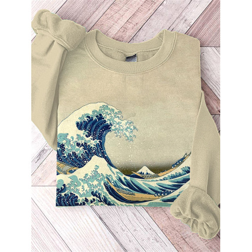Great Wave Japanese Art Painting Print Sweatshirt