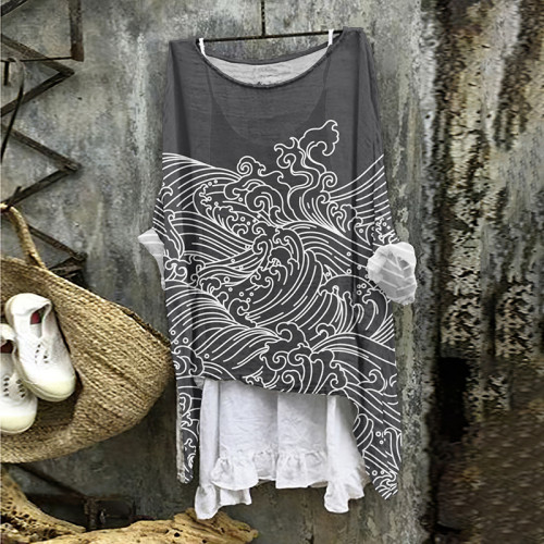 Japanese Style Marine Loose Blouse