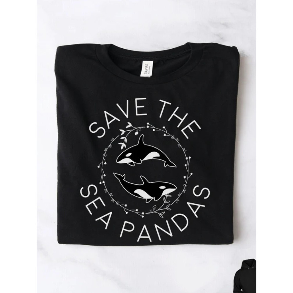 Killer Whale Save The Sea Pandas Shirt