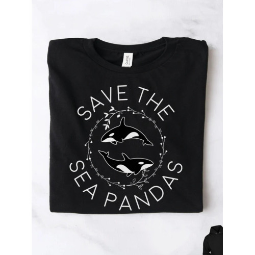 Killer Whale Save The Sea Pandas Shirt