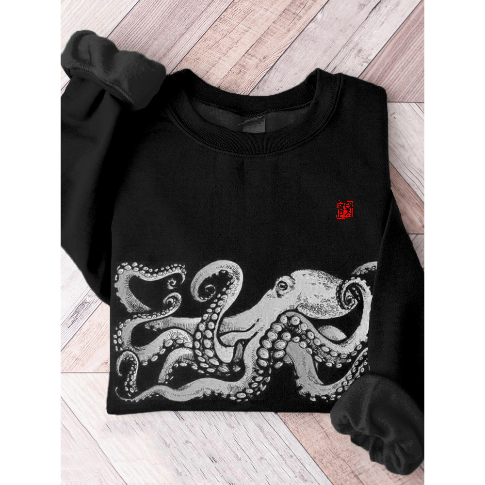 Octopus Art Pattern Crewneck Comfy Sweatshirt