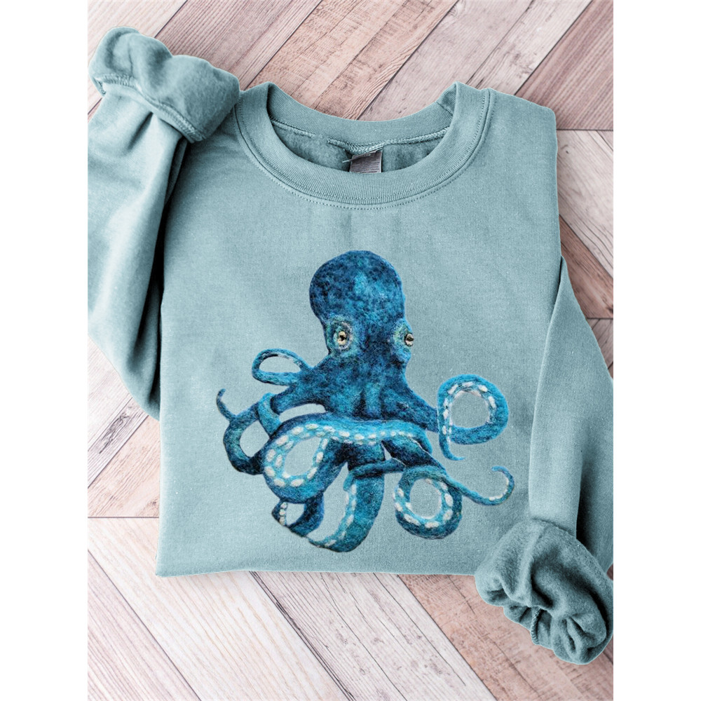 Octopus Wool Art Comfy Sweatshirt