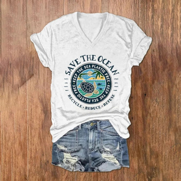 Save The Ocean Casual T-Shirt