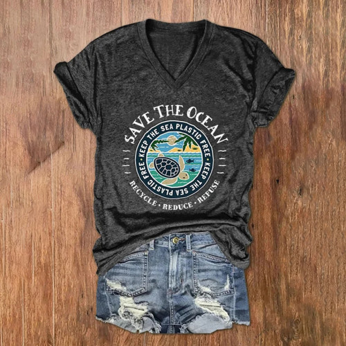 Save The Ocean Casual T-Shirt