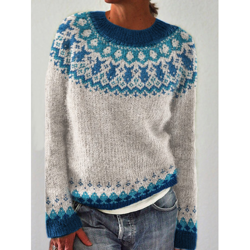 Sea Fish Inspired Cozy Knit Isle Sweater