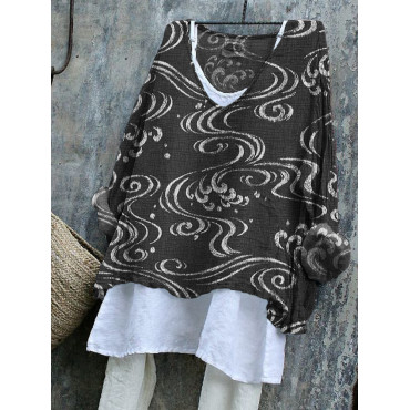 Sea Waves Japanese Art Flowy Tunic