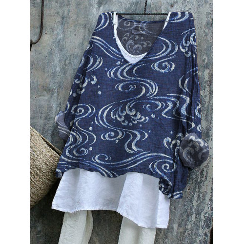 Sea Waves Japanese Art Flowy Tunic