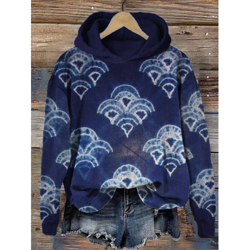 Sea Waves Japanese Art Inspired Tie Dye Hoodie