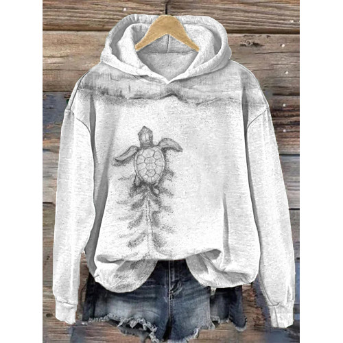 Sea turtle Print Casual Comfortable Hoodie