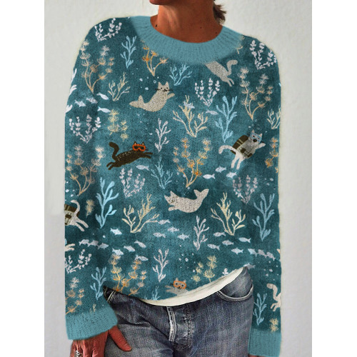 Swimming Cat Cozy Sweater