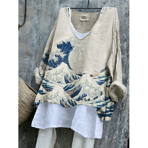 The Great Wave off Kanagawa Flowy Tunic
