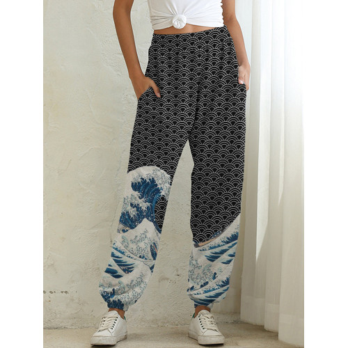 The Great Wave off Kanagawa Japanese Art Sweatpants